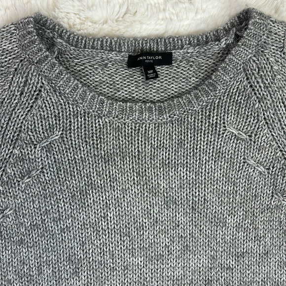 Ann Taylor Alpaca Wool Blend Gray Sweater Size Medium Petite - Picture 5 of 12